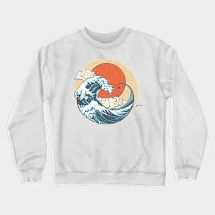 Japan Great Wave and Sun Crewneck Sweatshirt